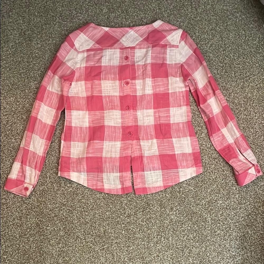 Cloth & Stone Gingham Lightweight Long Sleeve Blouse - Picture 2 of 5